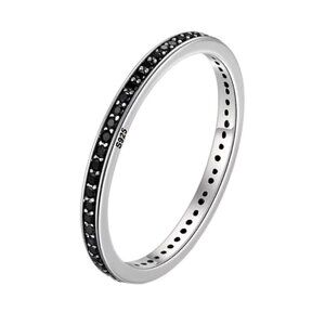 925 Sterling Silver Black CZ Band Ring